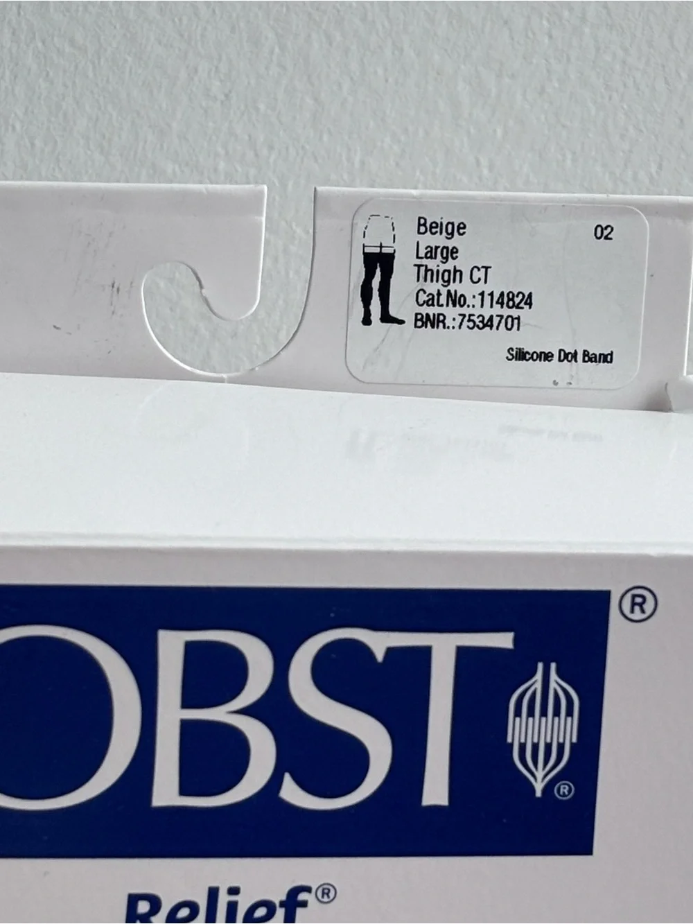 NEW JOBST Relief Compression Thigh High Firm Support 15-20mmHg beige Large
